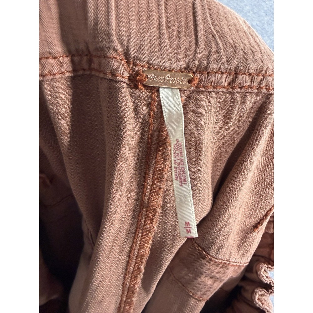 Free People Tahiti Cargo Crop Pants Sz Medium Dusty Rose Utility Cotton Wide Leg - Picture 12 of 13
